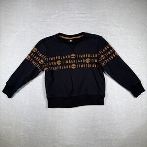 Timberland Black Crewneck Sweatshirt Toddler Boys Girls S/P/8 Logo Print